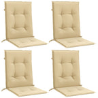 Cuscini Sedia Schiena Bassa 4 pz Beige Mélange 100x50x4 Tessuto