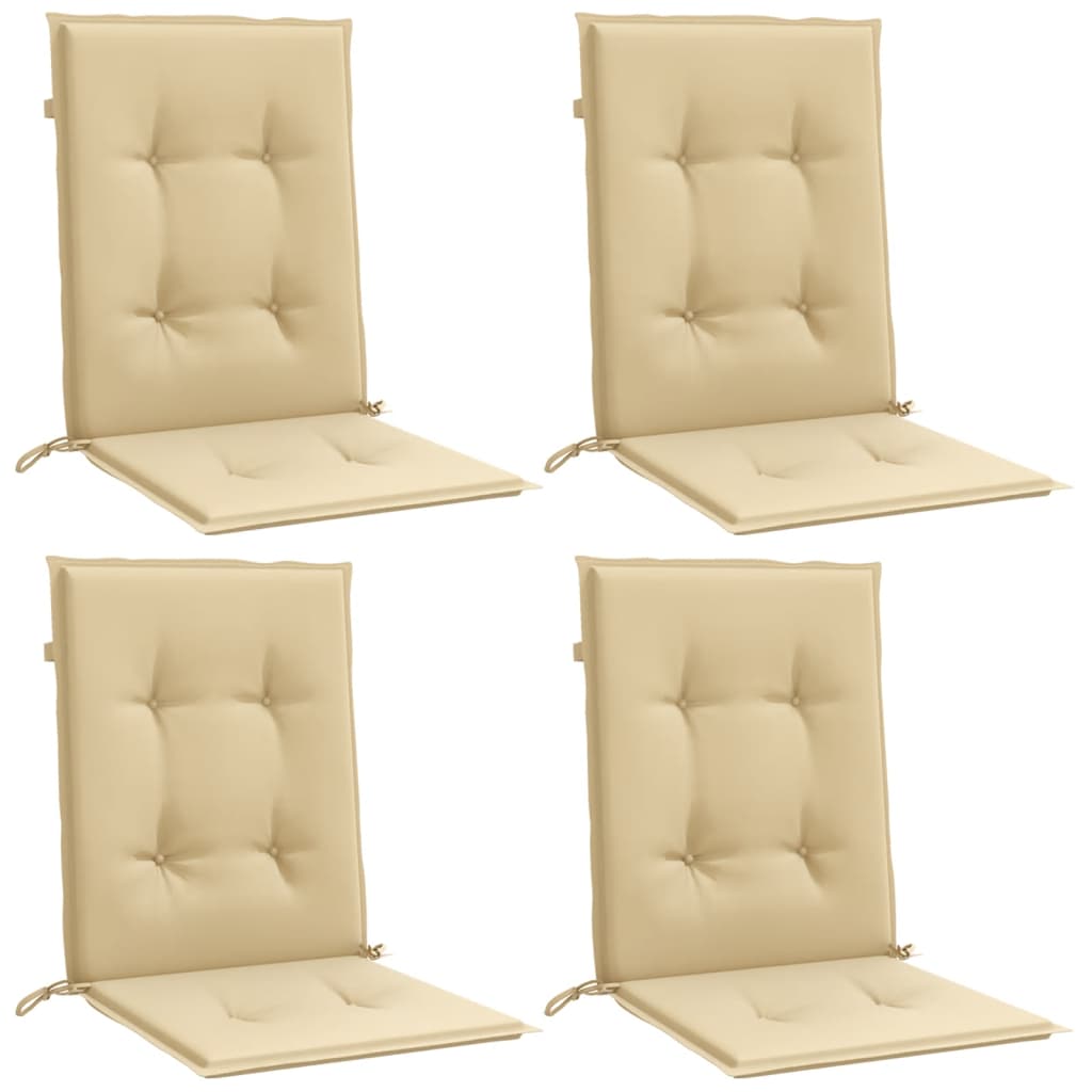 Cuscini Sedia Schiena Bassa 4 pz Beige Mélange 100x50x4 Tessuto