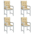 Cuscini Sedia Schiena Bassa 4 pz Beige Mélange 100x50x4 Tessuto