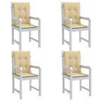 Cuscini Sedia Schiena Bassa 4 pz Beige Mélange 100x50x4 Tessuto