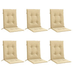Cuscini Sedia Schiena Bassa 6 pz Beige Mélange 100x50x4 Tessuto