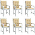 Cuscini Sedia Schiena Bassa 6 pz Beige Mélange 100x50x4 Tessuto