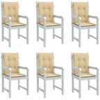 Cuscini Sedia Schiena Bassa 6 pz Beige Mélange 100x50x4 Tessuto
