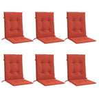 Cuscini Sedia Schiena Bassa 6 pz Rosso Mélange 100x50x4 Tessuto