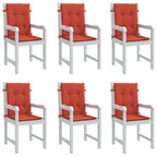 Cuscini Sedia Schiena Bassa 6 pz Rosso Mélange 100x50x4 Tessuto