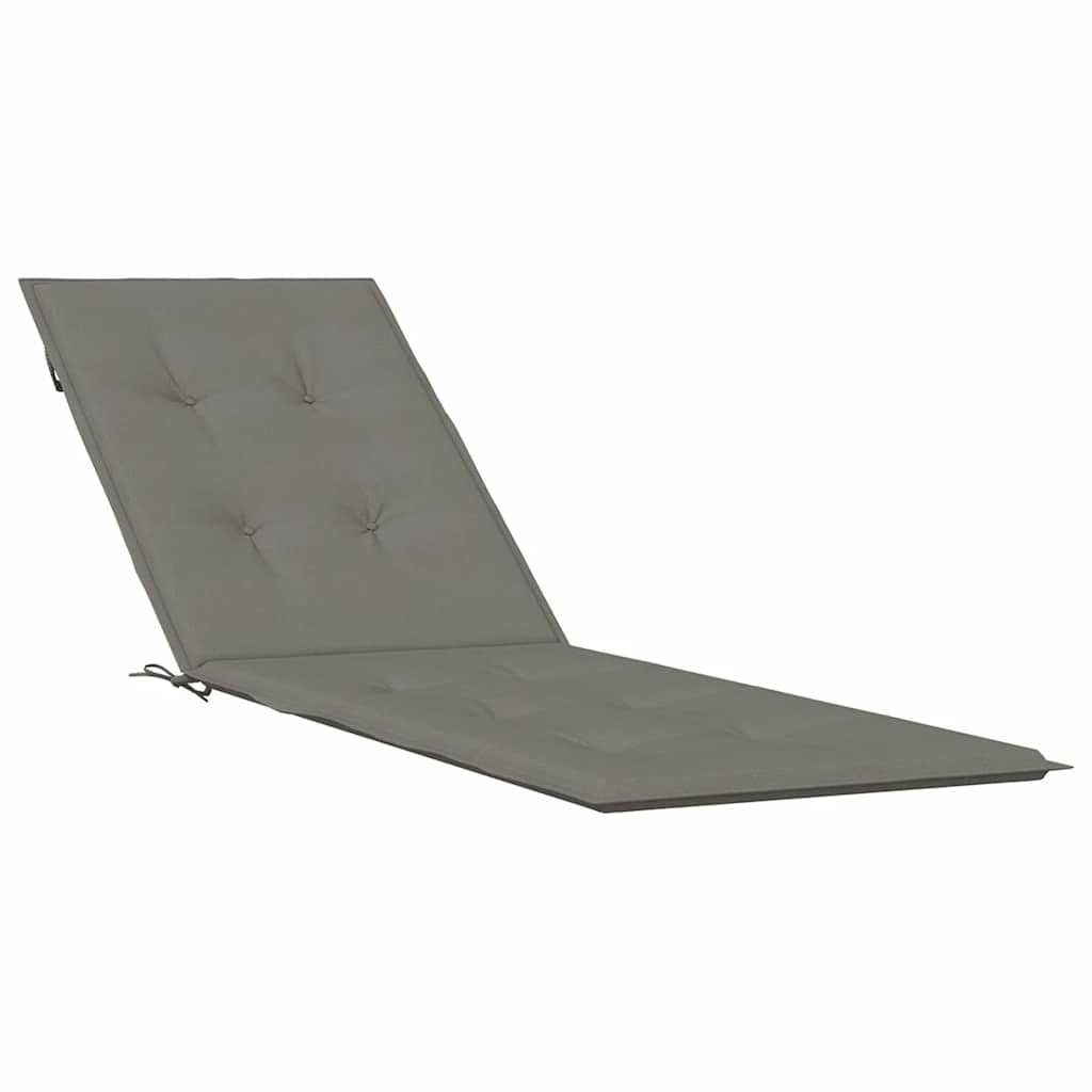 Cuscino per Sdraio Grigio Scuro Mélange (75+105) x 50 x 4 Tessuto