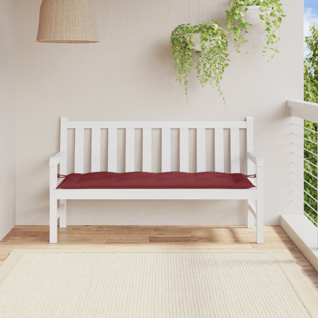 Cuscino Panca da Giardino Rosso Vino Mélange 150x50x7cm Tessuto