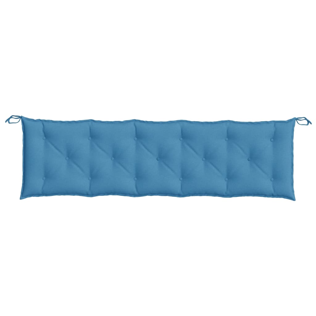 Cuscini Panca Giardino 2pz Blu Mélange 180x50x7 cm Tessuto