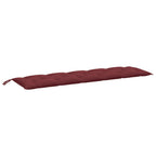 Cuscini Panca Giardino 2pz Rosso Vino Mélange 180x50x7 cm