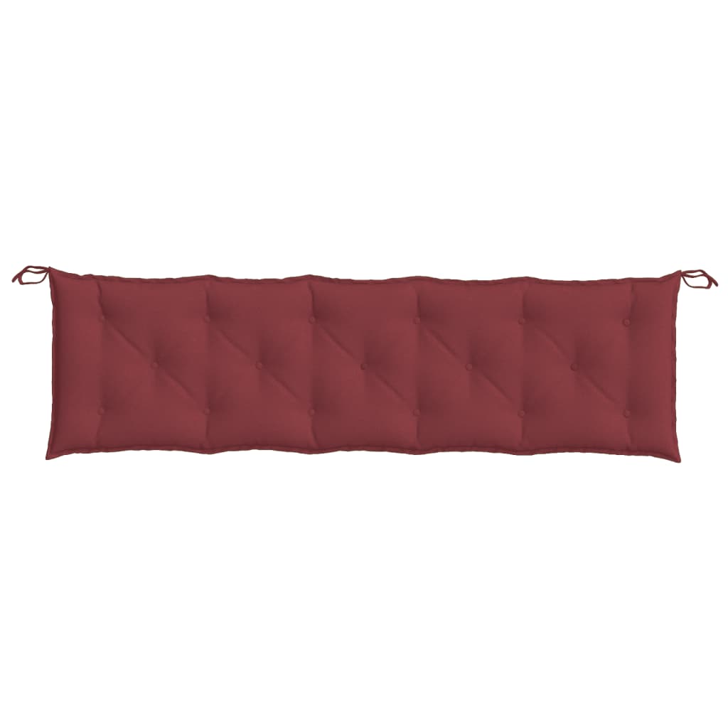 Cuscini Panca Giardino 2pz Rosso Vino Mélange 180x50x7 cm