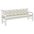 Cuscini Panca Giardino 2pz Crema Mélange 200x50x7 cm Tessuto