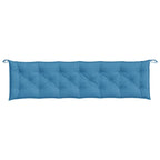 Cuscini Panca Giardino 2pz Blu Mélange 200x50x7 cm Tessuto