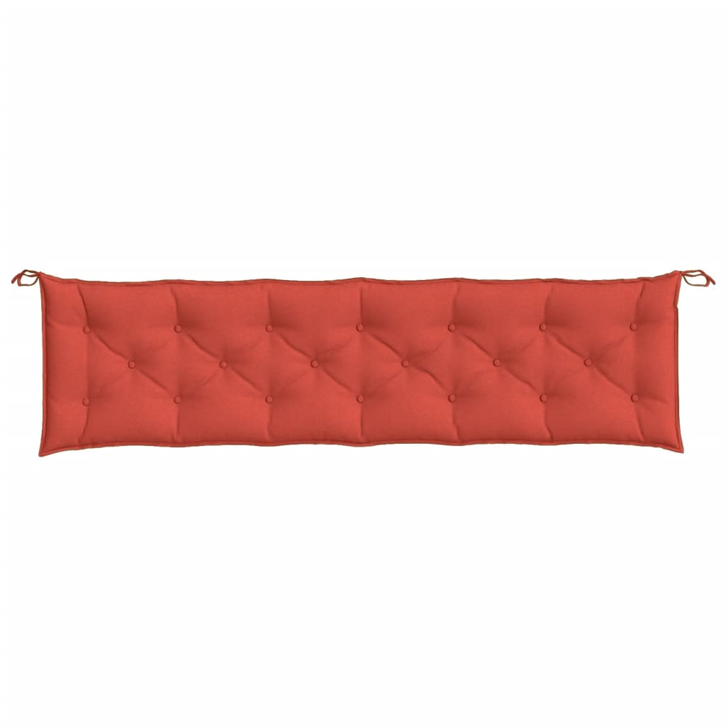 Cuscini Panca Giardino 2pz Rosso Mélange 200x50x7 cm Tessuto