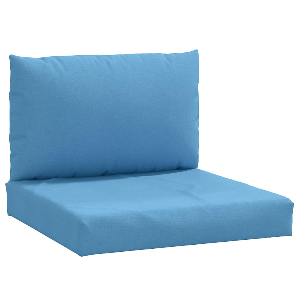Cuscini per Pallet 2 pz Blu Mélange in Tessuto