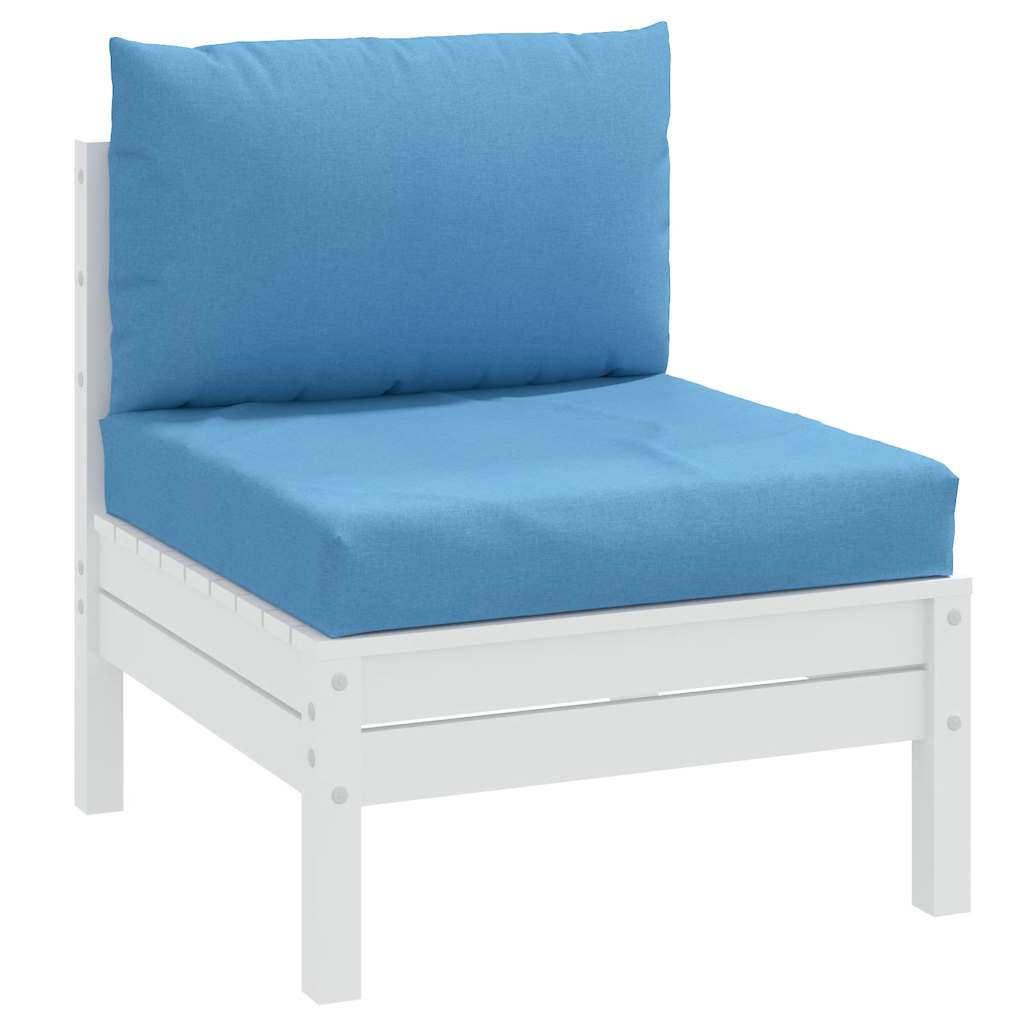 Cuscini per Pallet 2 pz Blu Mélange in Tessuto