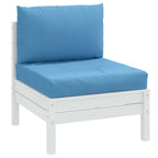 Cuscini per Pallet 2 pz Blu Mélange in Tessuto