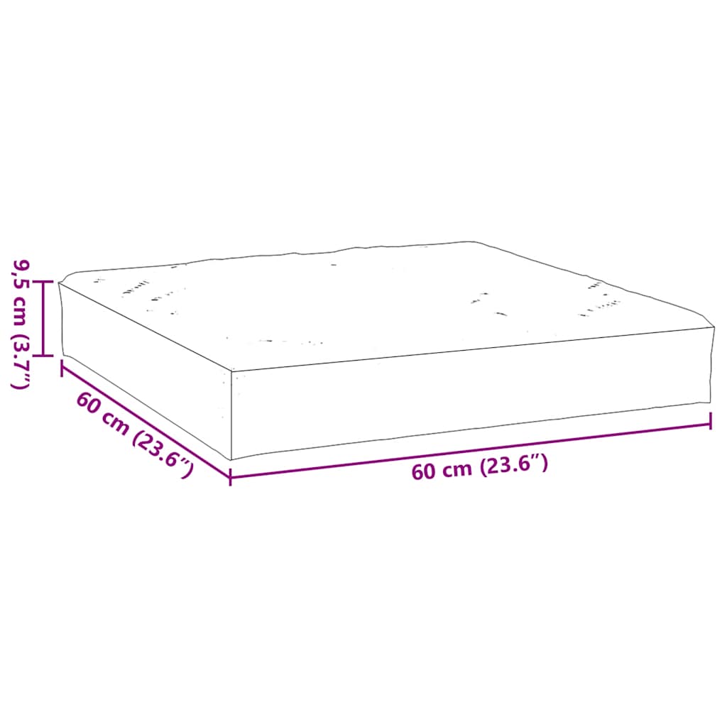 Cuscino per Pallet Tortora Mélange 60x60x9,5 cm in Tessuto
