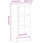 Libreria Corona 46x29x100 cm in Legno Massello di Pino