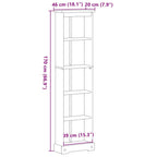Libreria Corona 46x20x170 cm in Legno Massello di Pino