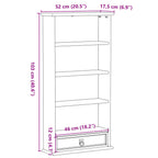 Mobile Porta CD Corona 52x17,5x103 cm in Legno Massello di Pino