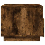 Tavolino da Soggiorno con Luci LED Rovere Fumo 50x49x40 cm