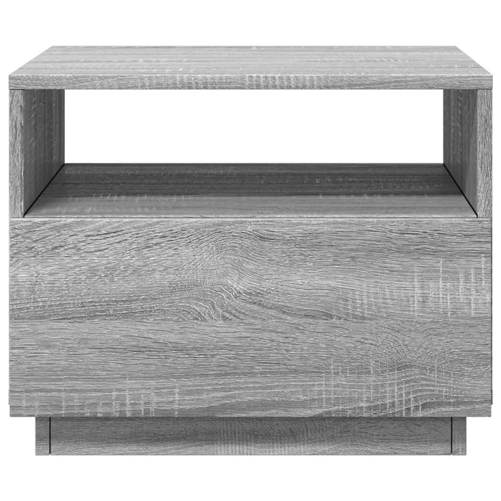 Tavolino da Soggiorno con Luci LED Grigio Sonoma 50x49x40 cm