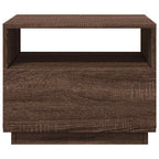 Tavolino da Soggiorno con Luci LED Rovere Marrone 50x49x40 cm