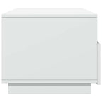 Tavolino da Soggiorno con Luci LED Bianco 90x49x40 cm