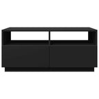 Tavolino da Soggiorno con Luci LED Nero 90x49x40 cm