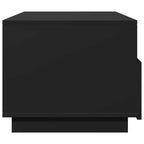 Tavolino da Soggiorno con Luci LED Nero 90x49x40 cm
