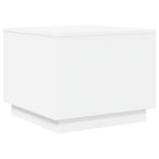 Tavolino da Salotto con Luci LED Bianco 50x50x40 cm