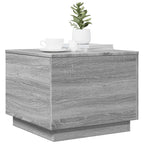 Tavolino da Salotto con Luci LED Grigio Sonoma 50x50x40 cm