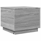Tavolino da Salotto con Luci LED Grigio Sonoma 50x50x40 cm