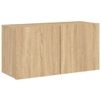 Mobili TV a Muro 4pz Rovere Sonoma in Legno Multistrato