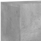 Mobili TV a Muro con LED 4pz Grigio Cemento Legno Multistrato