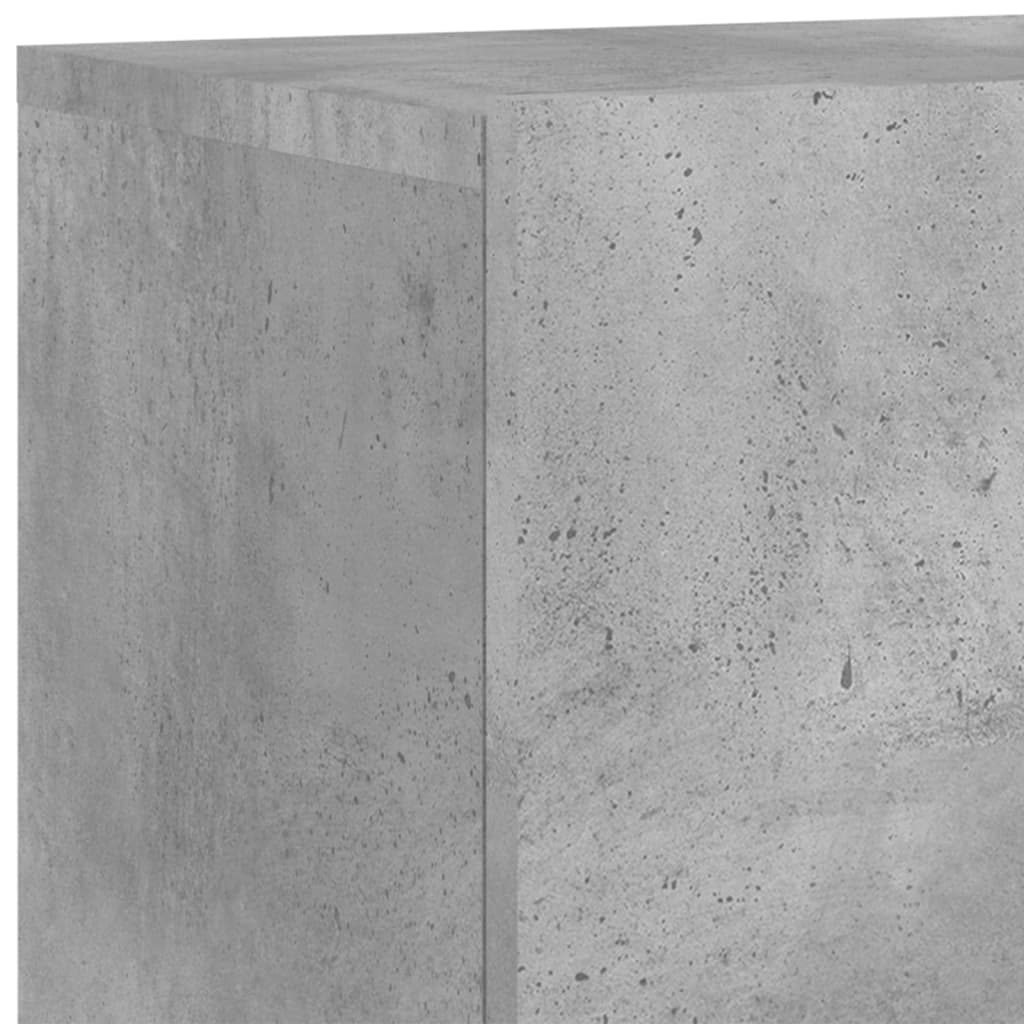 Mobili TV a Muro con LED 4pz Grigio Cemento Legno Multistrato