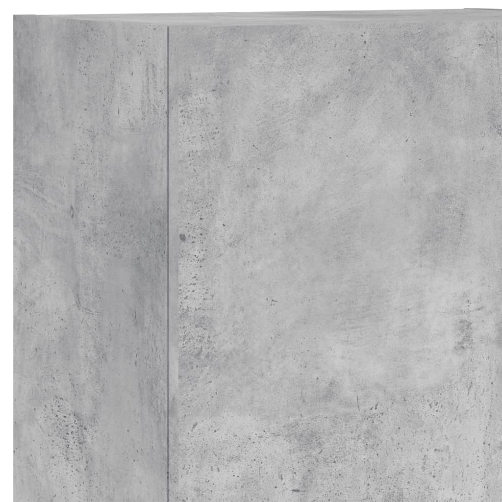 Mobili TV a Muro con LED 4pz Grigio Cemento Legno Multistrato
