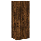 Mobili TV a Muro 4pz Rovere Fumo in Legno Multistrato