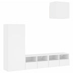 Mobili TV a Muro 4pz Bianchi in Legno Multistrato