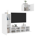 Mobili TV a Muro 4pz Bianchi in Legno Multistrato