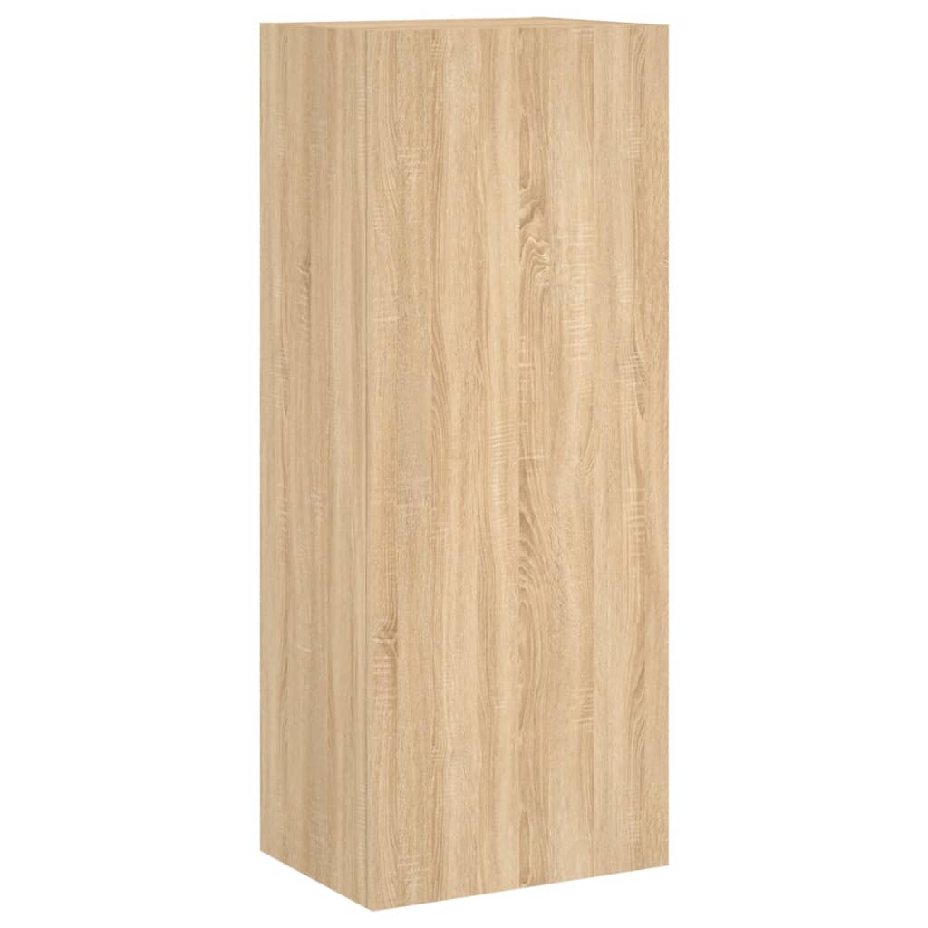 Mobili TV a Muro 4pz Rovere Sonoma in Legno Multistrato