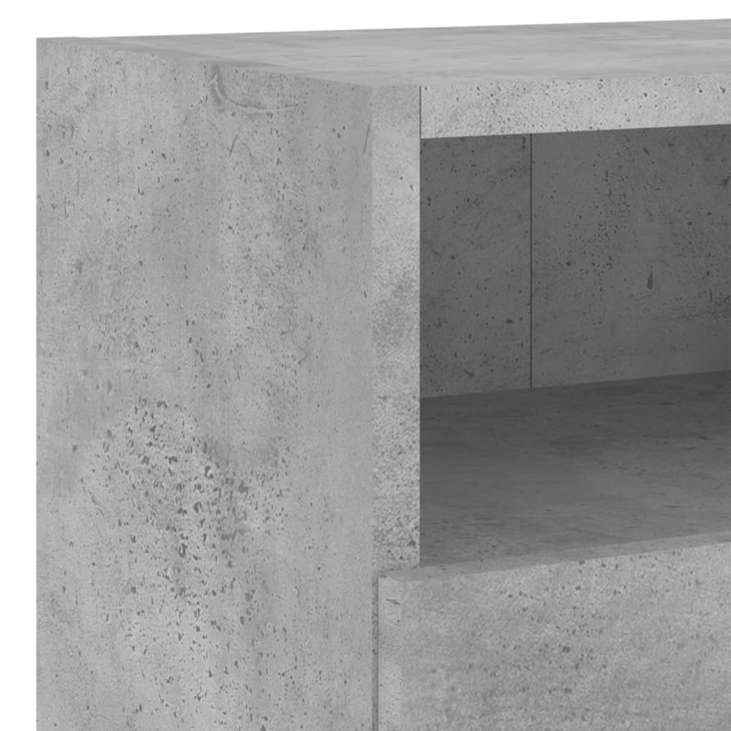 Mobili TV a Muro con LED 4pz Grigio Cemento Legno Multistrato