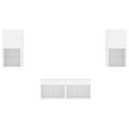 Mobili TV a Muro 4pz con Luci LED Bianchi