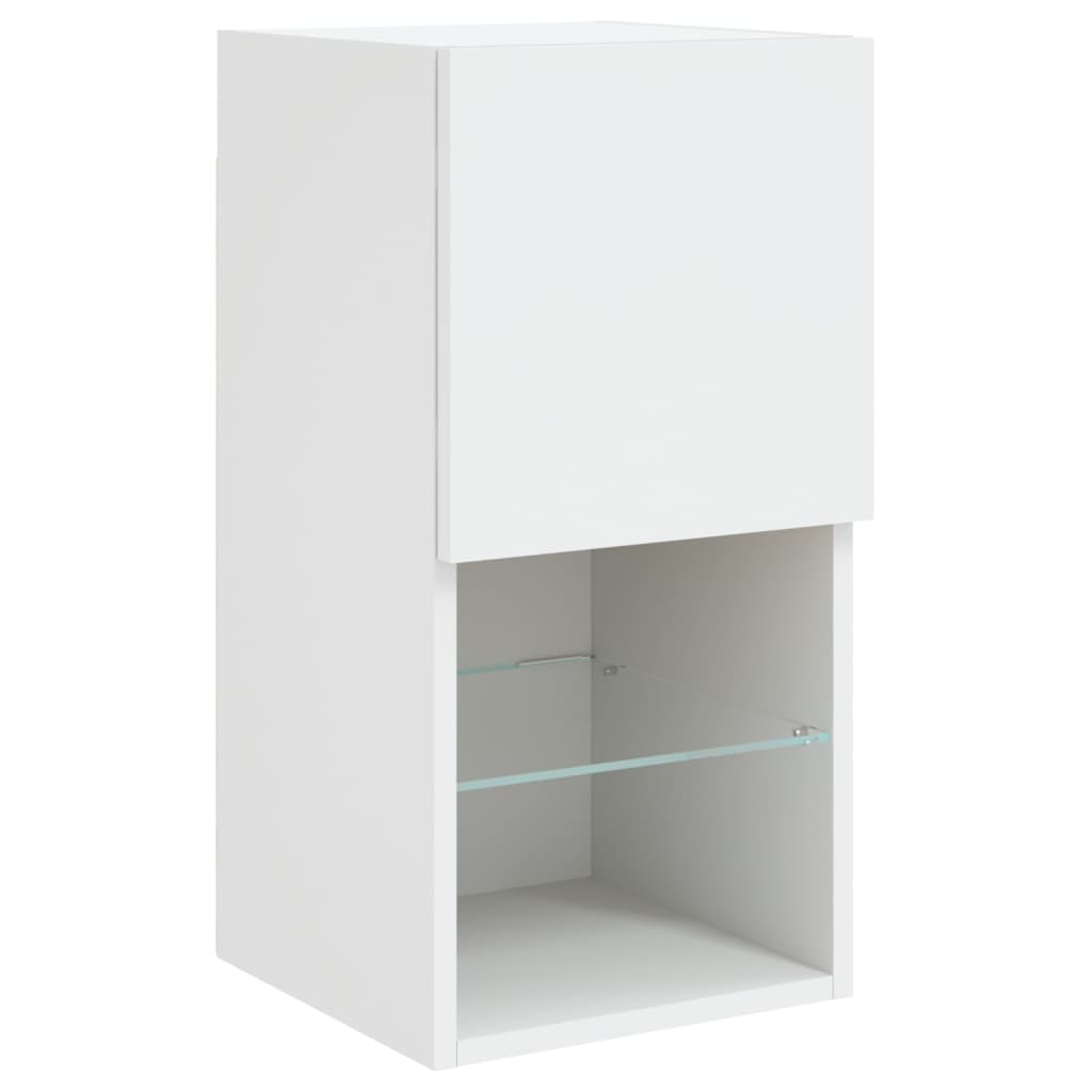 Mobili TV a Muro 4pz con Luci LED Bianchi