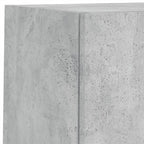 Mobili TV a Muro 4pz con Luci LED Grigio Cemento