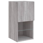 Mobili TV a Muro 4pz con Luci LED Grigio Sonoma