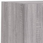 Mobili TV a Muro 4pz con Luci LED Grigio Sonoma