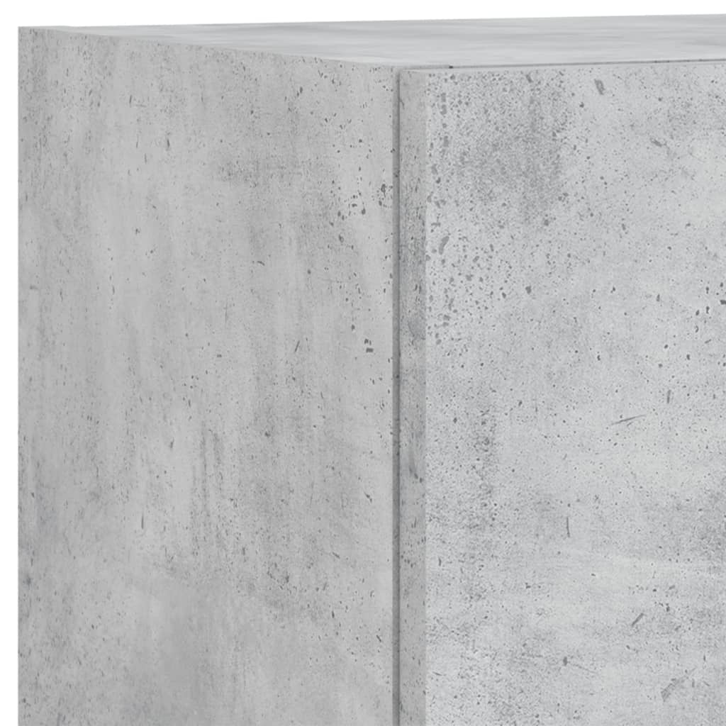 Mobili TV a Muro 4pz con Luci LED Grigio Cemento