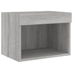 Mobili TV a Muro 4pz con Luci LED Grigio Sonoma