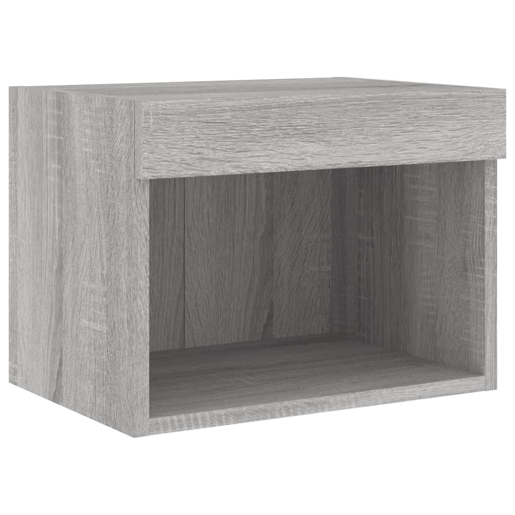 Mobili TV a Muro 4pz con Luci LED Grigio Sonoma
